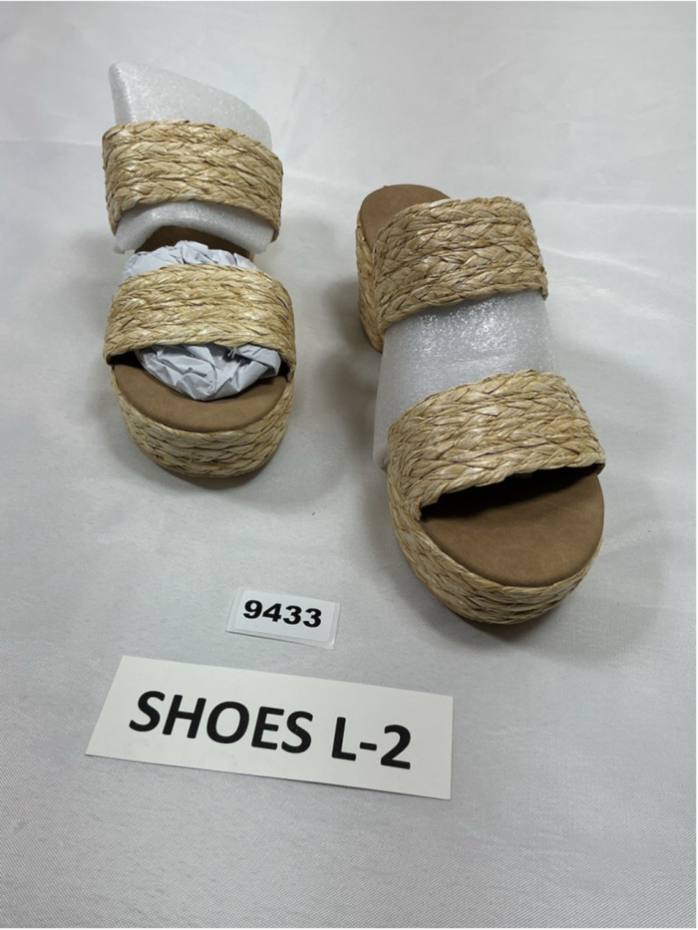 Womans New Platform Wedge Espadrille Sandals 8.5 Natural Woven